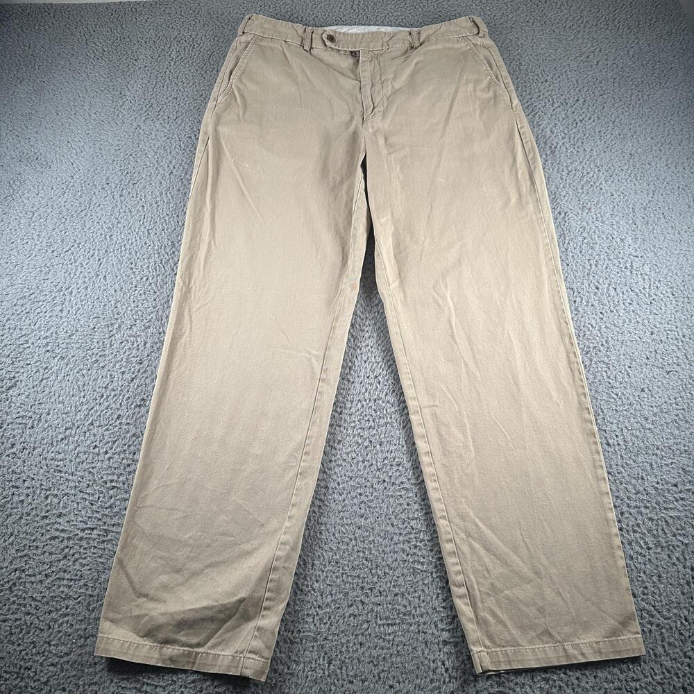 AYR Chino Pants Mens 35x32 Beige Regular Straight Leg Cotton Side Adjuster
